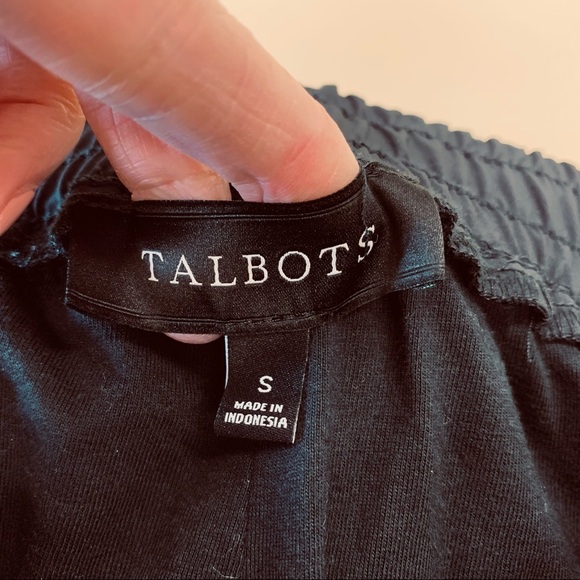 Talbots Women’s Black Nylon Cargo Elastic Drawstring Waist Pockets Lined Pants S - Picture 7 of 10